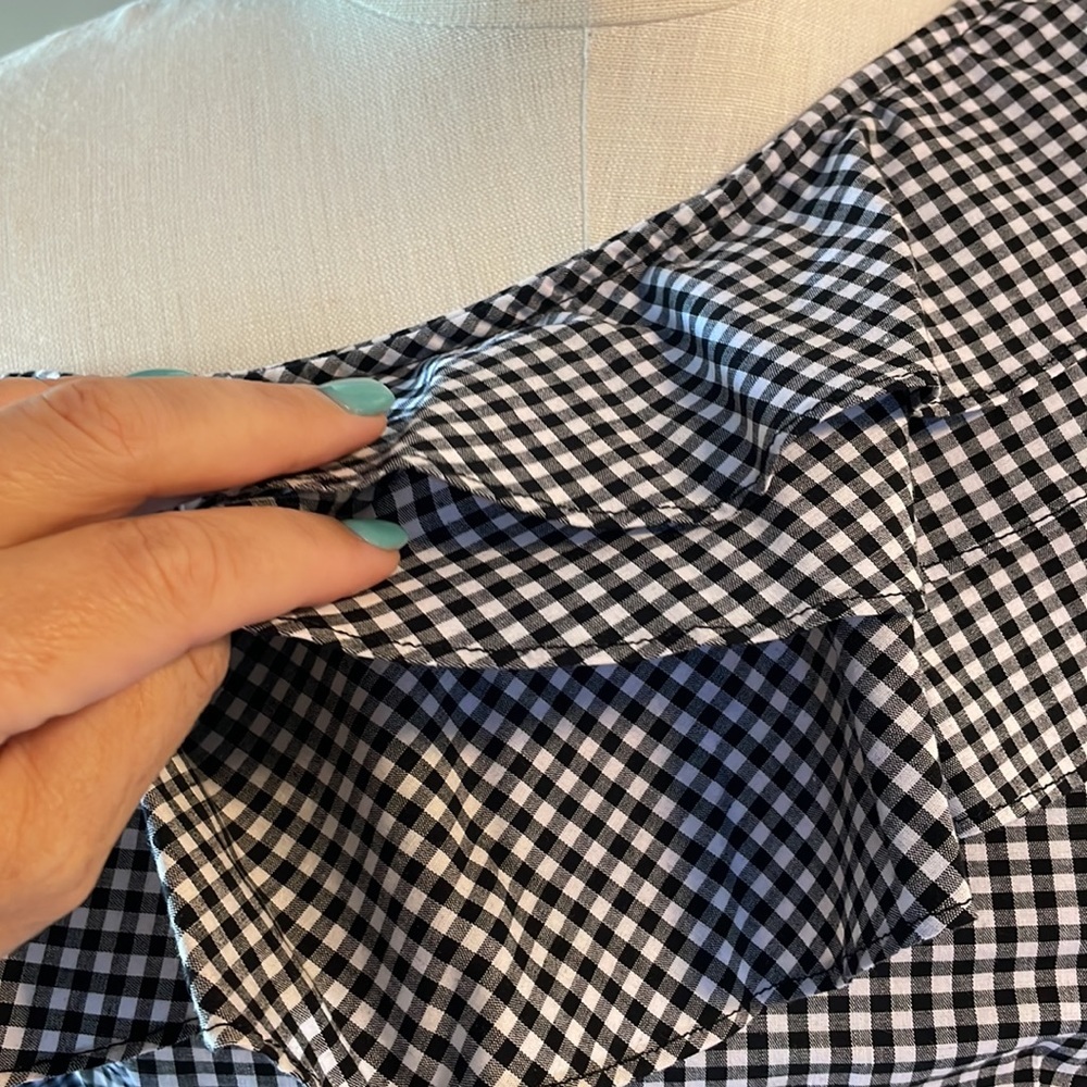Scripted Blouse, Checkered Pattern One Off Should… - image 3